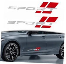 Sport Letter Logo Decal, 2 Pcs Sport Sticker Fit for All Cars Silver Red
