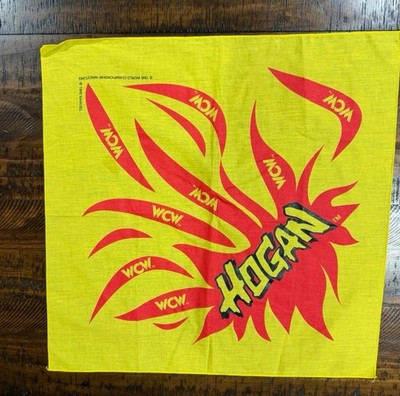 Vintage 1995 90 s WCW Hulk Hogan Hulkamania Marvel  Yellow & Red Bandana