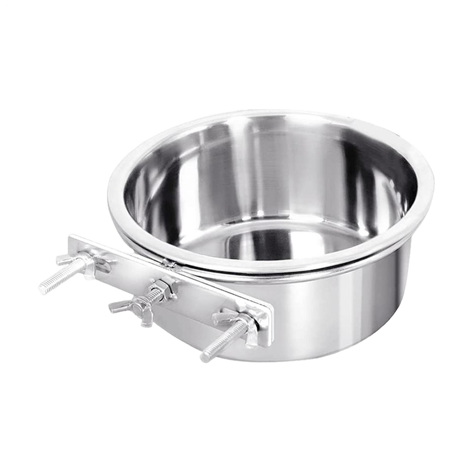 Bowl Stainless Steel Wall Mounted Feeder Crate Water Bowl With Holder