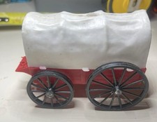 Vintage Plastic Covered Cowboy Indian Wagon See Pictures For Size & Condition