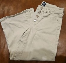Gap Kids Denim Wide Leg Size 10 Cream/tan Button Snaps