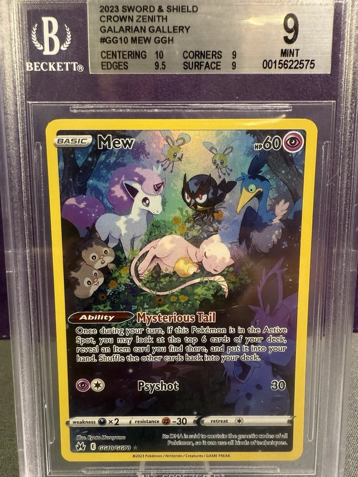 Beckett 9 Mew GG10/GG70 Crown Zenith Galarian Gallery HOLO MINT Pokemon Card - Image 2 of 4