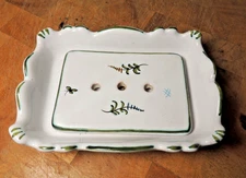Signed Lallier a Moustiers Faience Soap Dish Made in France