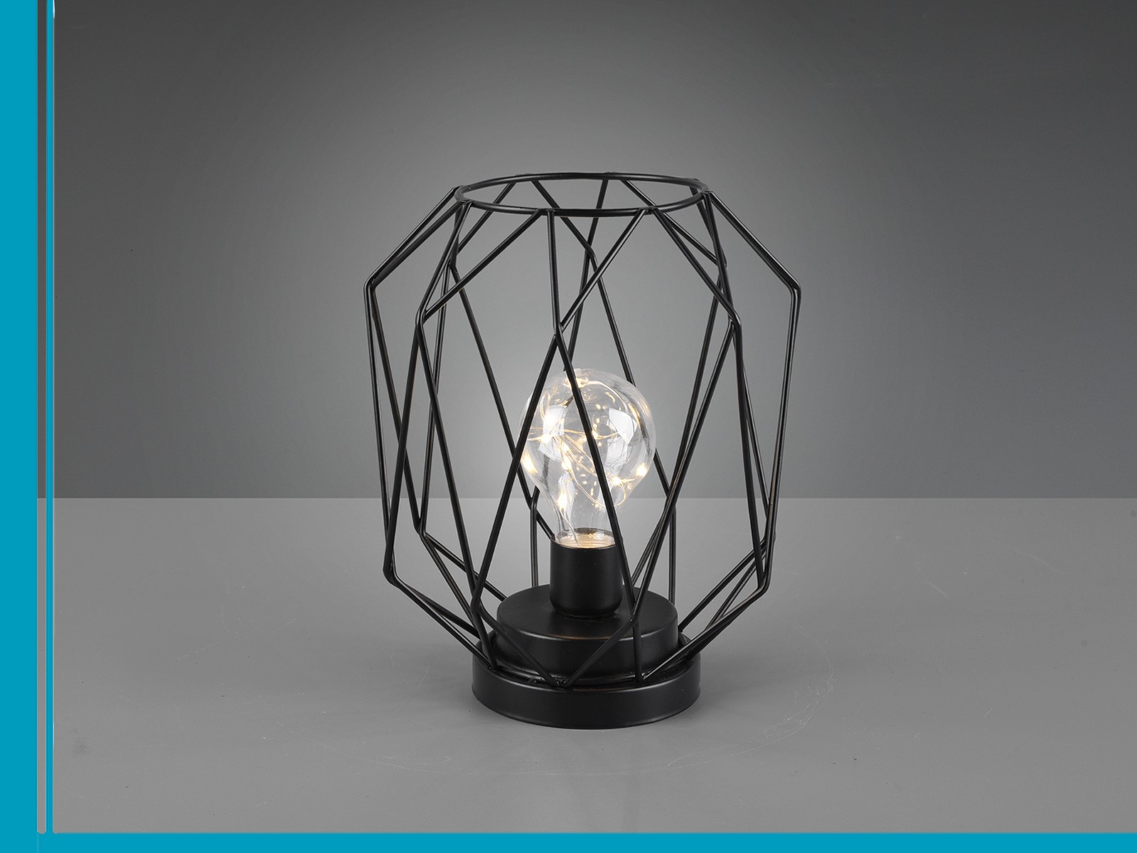 Kleine LED Tischlampe mit Batterie Industrial Gitterlampen Nachtischlampen Flur