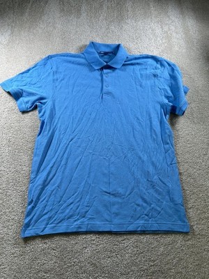 Port Authority Polo Shirt Men's Blue Large Cotton Polyester