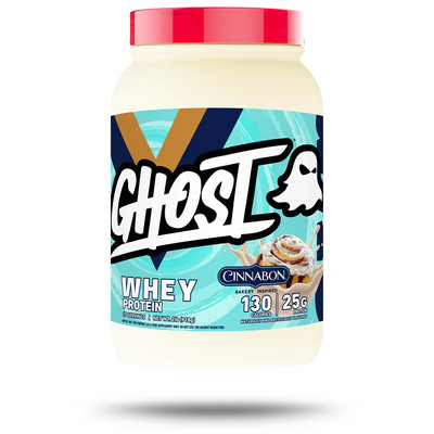 GHOST  Whey Protein Powder   Cinnabon  Flavor, 2lb, 25g Protein Per Scoop