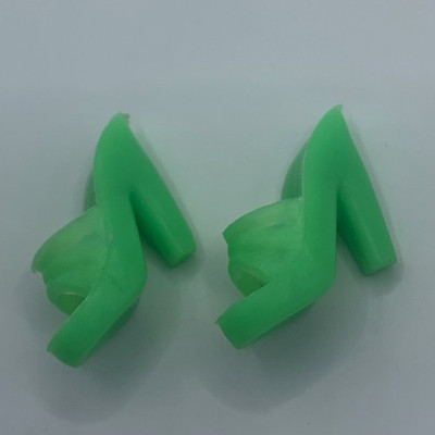 Pair Vintage 90s Mattel Barbie Green Open Toed Pumps Mules Shoes Possibly Clone