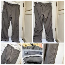 REI Pants Mens 36x32 Green Hiking Outdoor Commuter Traveler Cargo Nylon UPF 50