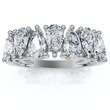 1 1/5Ct Pear Shape Diamond Wedding Anniversary Ring 14k Gold Lab Grown EF/VS