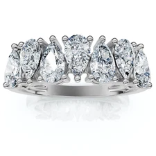 1 1/5Ct Pear Shape Diamond Wedding Anniversary Ring 14k Gold Lab Grown EF/VS