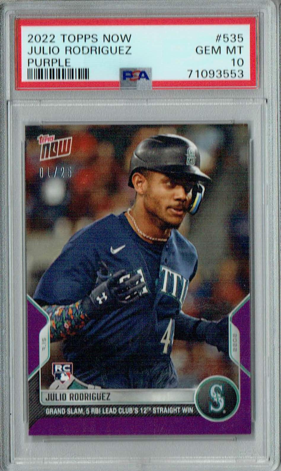 Topps Purple Julio Rodriguez front