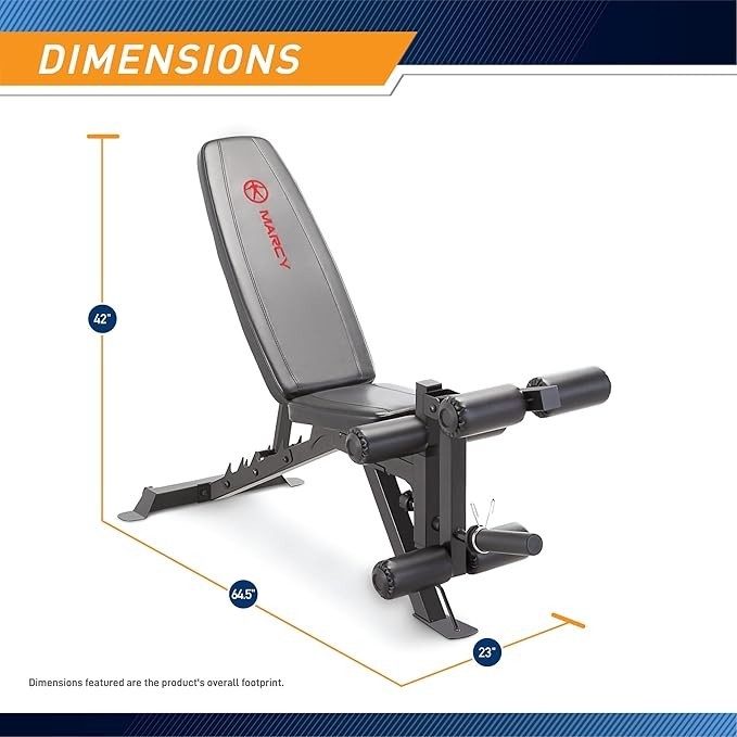 Marcy Deluxe Utility Weight Bench SB-350 Flat Incline Decline Adjustable Folds