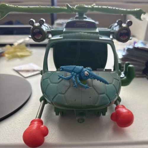 VINTAGE 1990 Helicopter Turtlecopter Copter Complete TMNT Works Near COMPLETE!