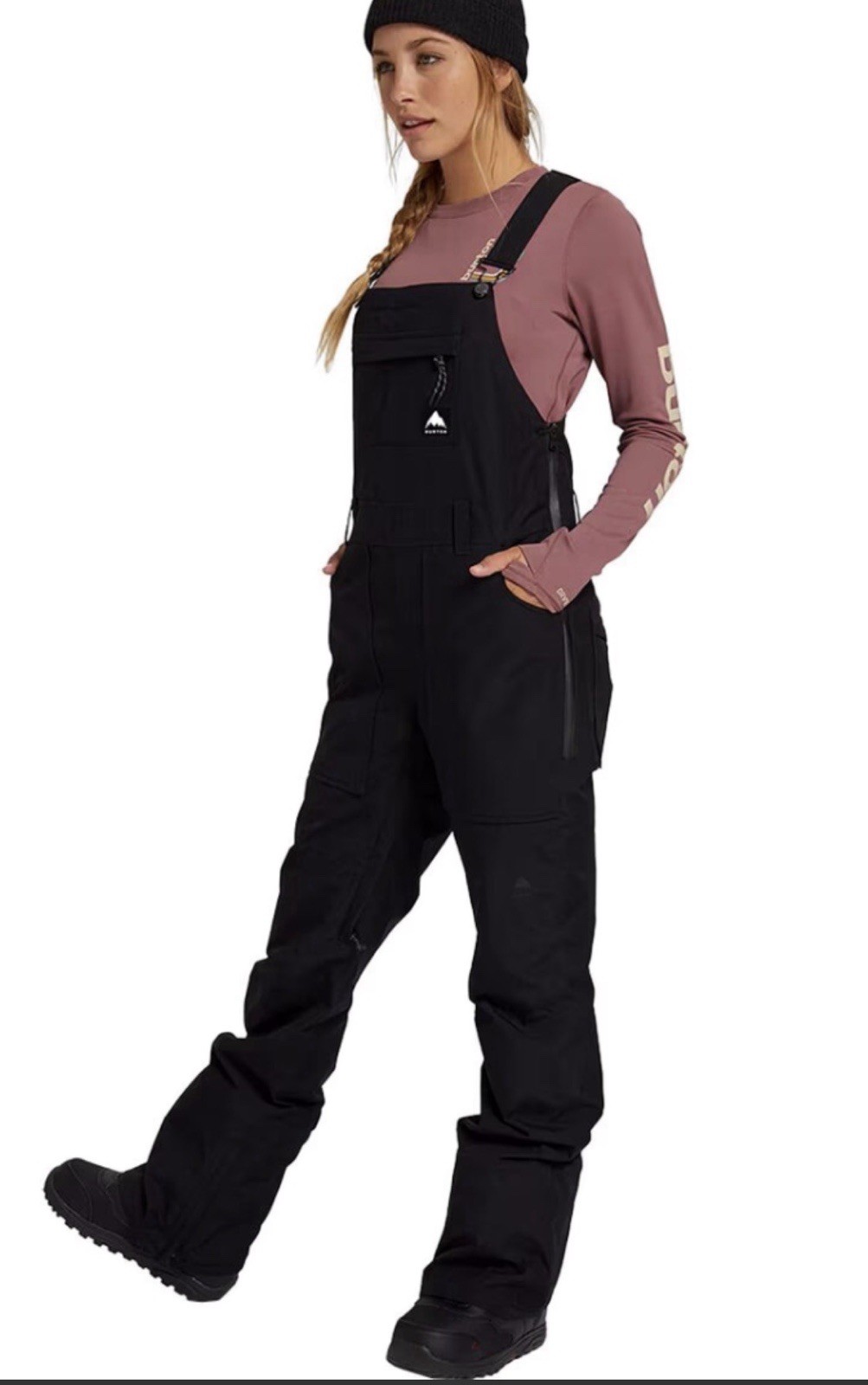 Ski Bib Overall Pants Black Euc