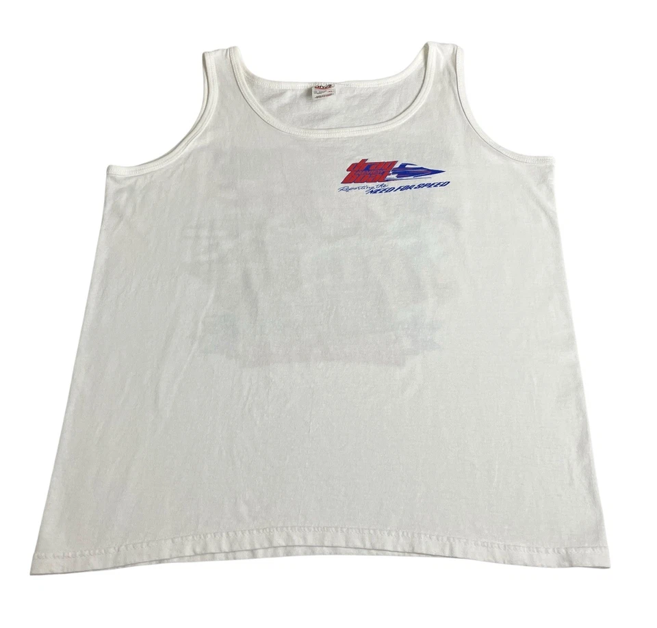 Camiseta sin mangas vintage Y2K Drag Boat Review Racing para mujer XL America’s Sport gráfico Foto 2 de 4