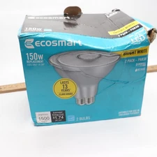 (2-Pk) EcoSmart Dimmable Flood LED Light Bulb 150W PAR38 Bright White 1006250244