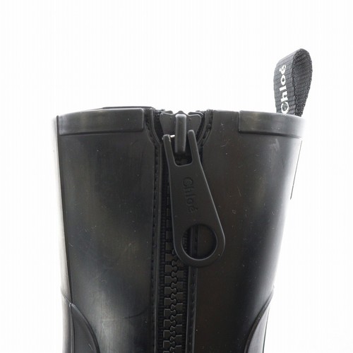 Chloe 22Aw Rain Boots Shoes Heel Rubber Black Chc22A239Z200136W /An10 Women - Picture 8 of 9