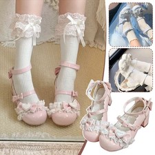 Scarpe 35-40 Sweet Lolita Mary Jane carine punta tonda tacco comode casual antiscivolo 