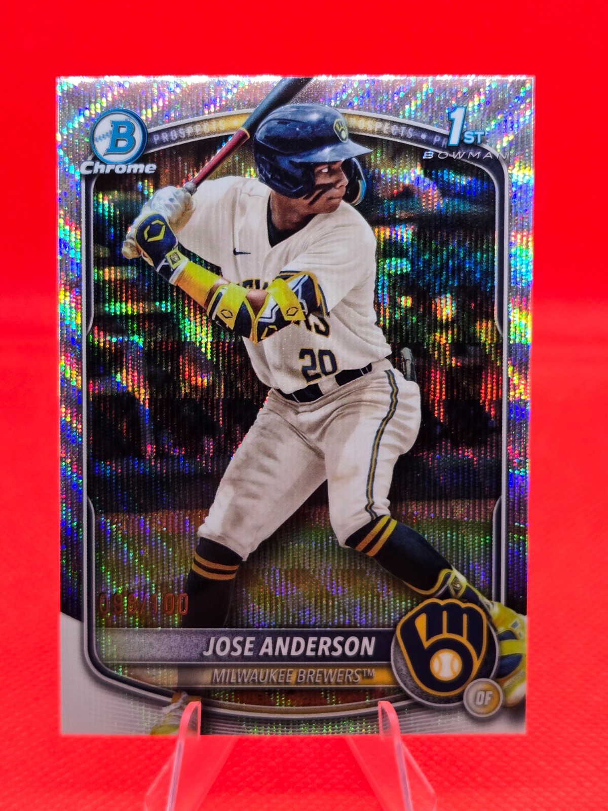 2025 Bowman Chrome Jose Anderson 1st Bowman Wave Refractor /100 #BCP-193