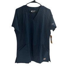 Carhartt Force Modern Fit Twill V-neck top Scrub Shirt Womens Medium NEW Navy