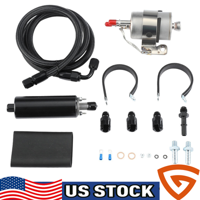 #ad 255LPH Inline For LS Swap High Pressure EFI Fuel Pump w Install Kit GSL392 $60.99