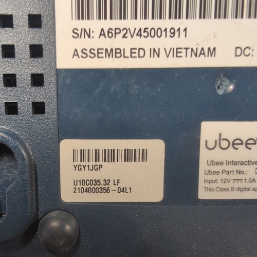 Ubee D3.0 Cable Modem Model DDM3513 DOCSIS 3.0 *NO POWER CABLE* - Picture 6 of 6
