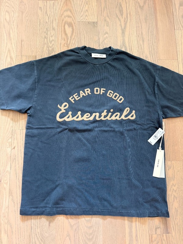 Fear of God ESSENTIALS Faded Black Campus Classic Short Sleeve T-Shirt