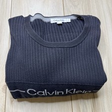 Calvin Klein Men  s Logo Crewneck Sweatshirt Black Size Large 100 Cotton