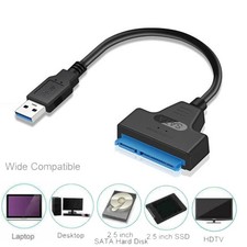 USB 3.0 To 2.5" SATA III Hard Drive Adapter Cable-SATA To USB3.0 Converter Black