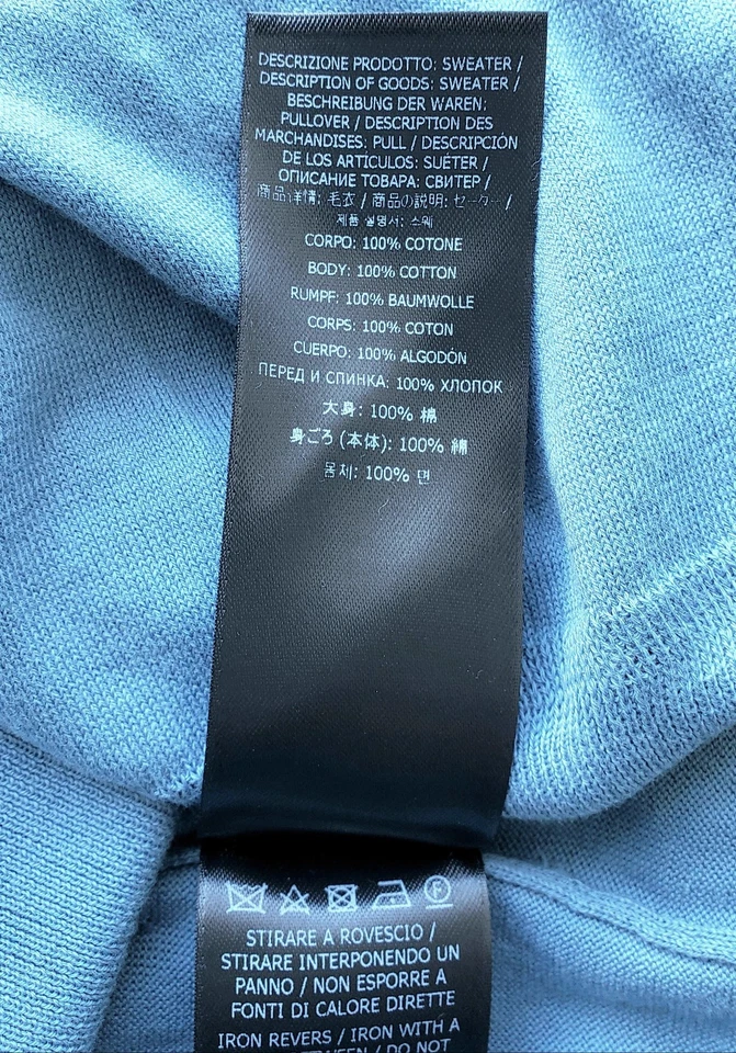 $1250 TOM FORD Para hombres Algodón Cuello Redondo Suéter Pullover Denim Azul Talla 50/US 40 Foto 4 de 4