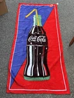 Vintage Red & Blue Coca Cola COKE BOTTLE Beach Pool Towel 55x28" "NEW WITH TAGS"