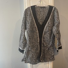 La Blanca - Swim Cover Up - Black  White - Size Large - Made In India