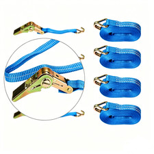 Ratchet Straps Tie Down 4 x 25mm endless 5 Metre Blue1500kg Lashing Straps UK
