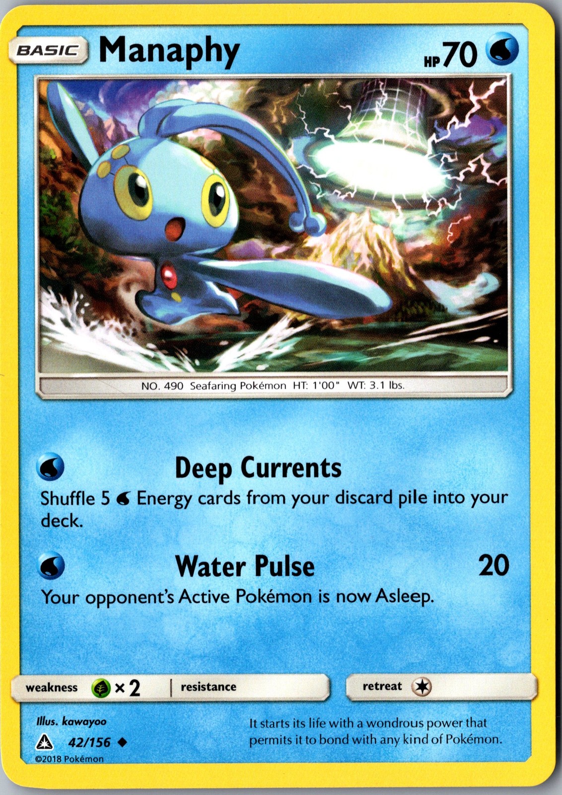 Manaphy 42/156 Uncommon Ultra Prism Lightly Played Pokemon Card TCG Single