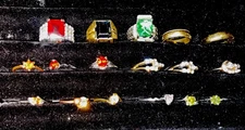 Lot of 18 Fashion Rings Assorted Sizes and Materials