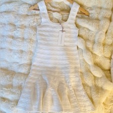 LoveShackFancy Maryanne Knit Mini Dress In Ivory, NWT, never worn, no flaws.