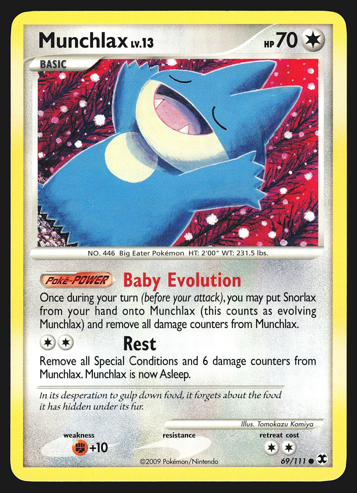 Munchlax 69/111 Platinum Rising Rivals Pokemon Card LP
