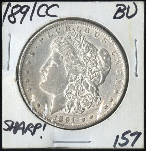 US Coin 1891-CC Morgan Silver Dollar BU Carson City Sharp $1 NO RESERVE!