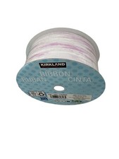 Kirkland Signature Wire Edged Ribbon 2.5 in Wide x 50 Yards Purple Brush Stripe