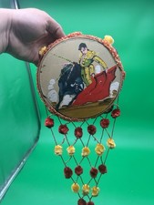 vintage Spanish hand-painted tambourine