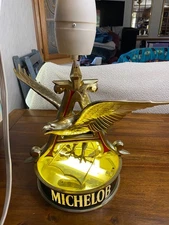 ***Rare Vintage Michelob Golden Eagle Hanging Rotating Lighted Beer Sign Rare***