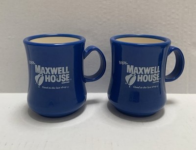 Set of 2 Vintage Maxwell House Coffee Mugs-Cobalt Blue - ''Good to the Last Drop''