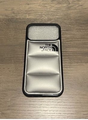 iPhone 17 pro max Silver North Face Puffer Phone Case