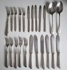 WWII GREAT BRITAIN ROYAL AIR FORCE RAF OFFICER CANTEEN CUTLERY 23 Pieces Set