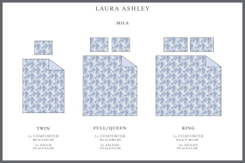 Laura Ashley - Decoración del hogar - Juego de edredón y farsa 100 % algodón - Imagen 5 de 17