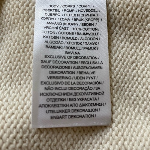 Lauren Ralph Lauren Sailor Pocket Cardigan Sweater Women PM Cream Navy Big Logo - Picture 6 of 8