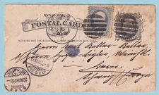 UNITED STATES COVER - 1882 POSTAL CARD MAILED CLEVELAND OH TO SWITZERLAND - B503