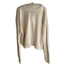 Greyson Classic Koko Hoodie Women L Dove Cream Pullover Wool Cashmere Comfy Read