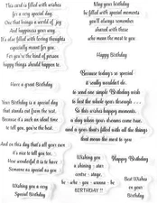 Birthday Sentiment Clear Stamps for Card Making and Journaling,Verse Silicone...