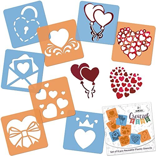 NAKLEO 8 pezzi Stencil da disegno per bambini - 15x15cm (6x6 pollici) - (u5q)